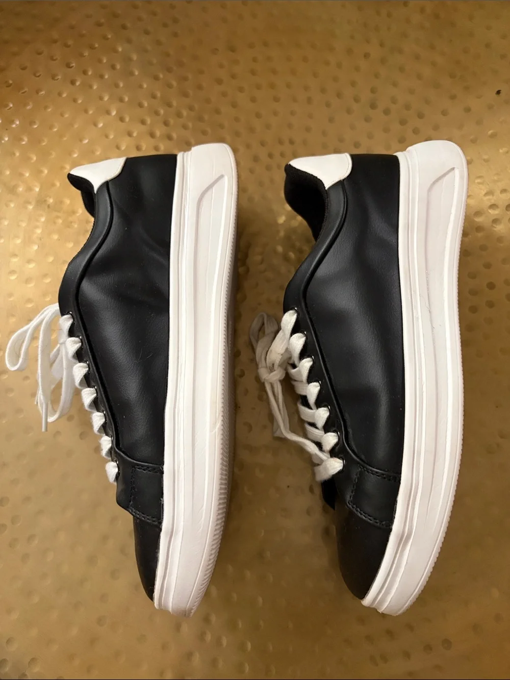 Zara Black Sneakers with White Laces